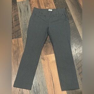 Anthropologie the essential slim black and white printed pants size 8
